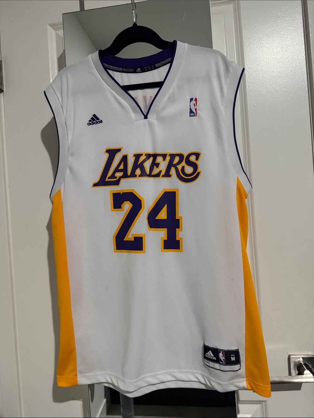 adidas White & Purple Los Angeles Lakers #24 Jersey